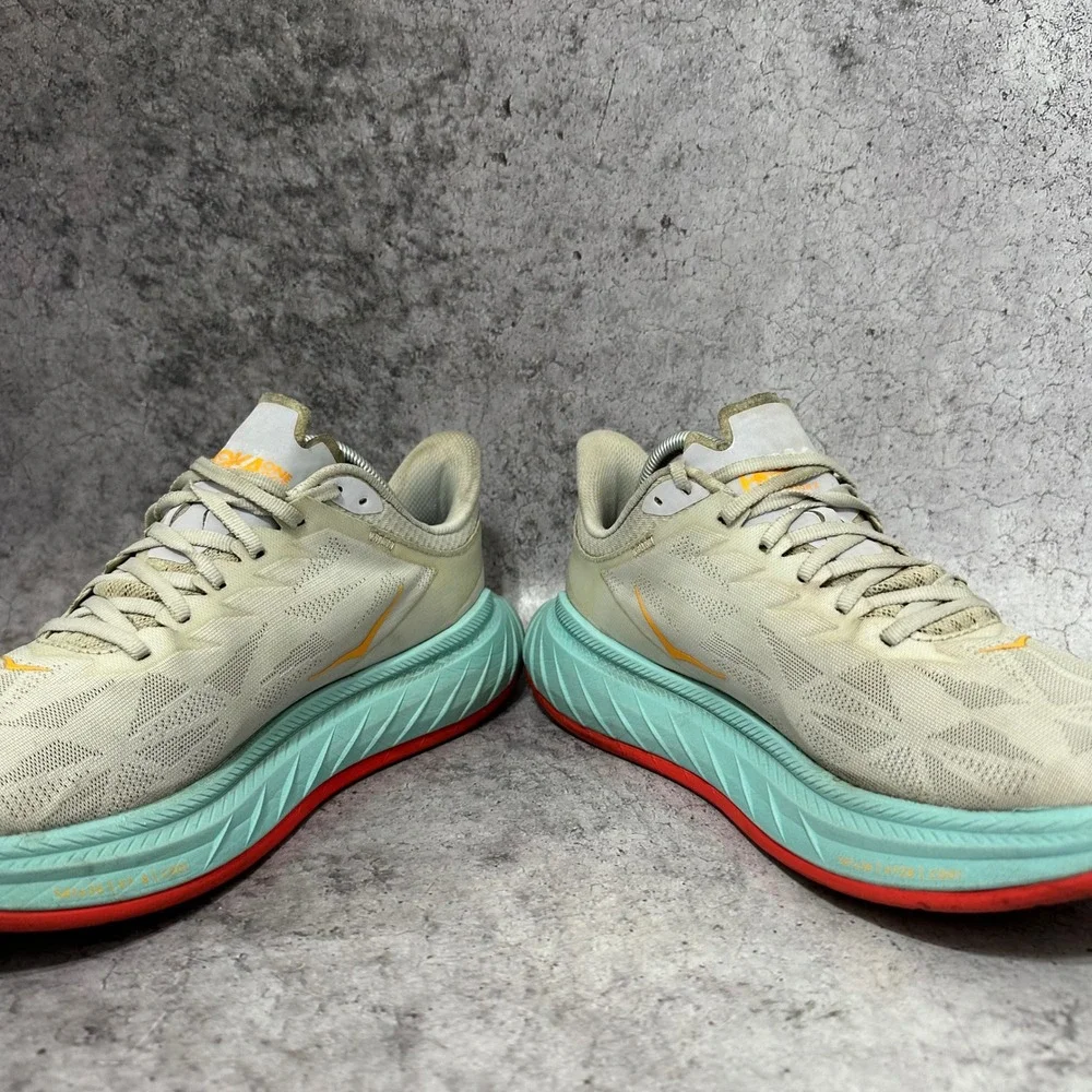 Hoka Carbon X 2 Mens Size 10 White Orange Running Shoes 1113526 WBOR